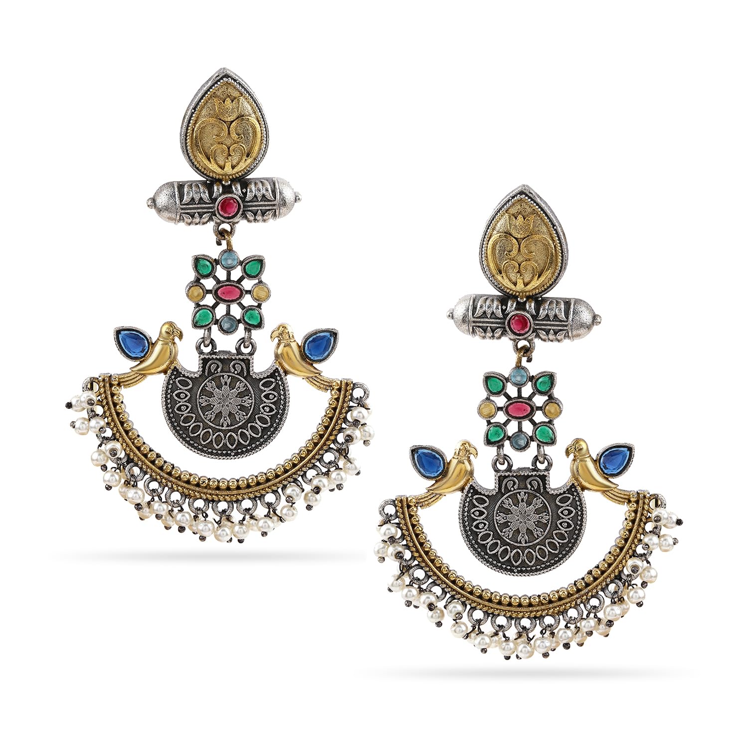 rubans Dual-Toned Chandbali & Chandelier Earrings for Women & Girls – Handcrafted, Festive & Statement Jewelry Collection-picture-46