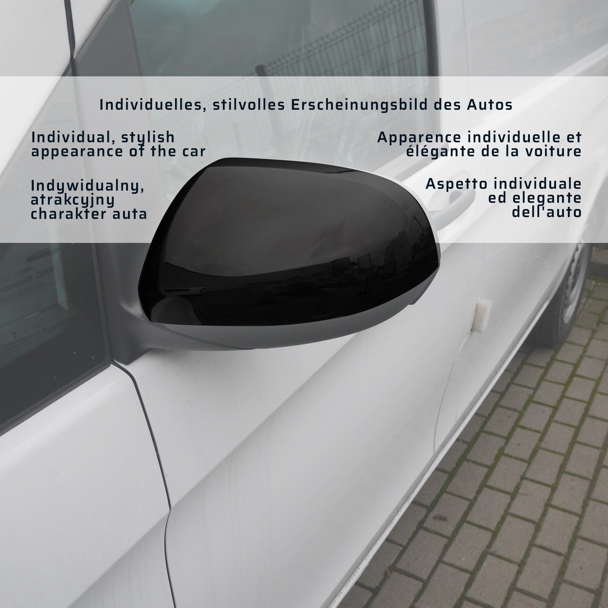 CHROMEMASTER | Calotta per Gli Specchietti Esterni Compatibile con Mercedes Vito W447 2014+ | Plastica ABS; Nero | Le Calotte Donano un Aspetto Unico All'auto e Proteggono dai Danni