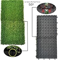 Vista 4 de Hamiledyi 2 alfombrillas artificiales de pasto de conejo de 11.8 x 11.8 pulgadas, reutilizables, almohadillas de orina de conejillo de indias