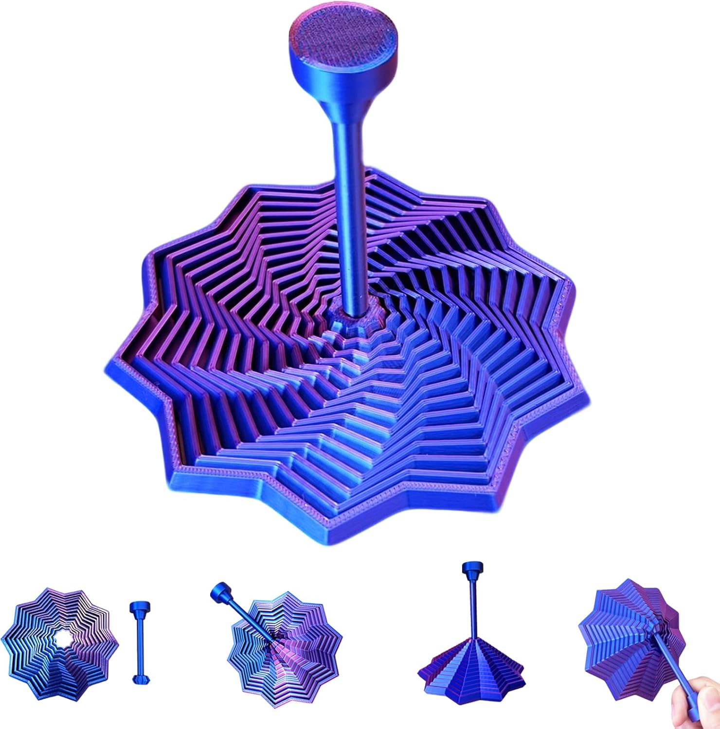 Easter Basket Stuffers 3D Fidget Toys Fidget Star 3D Printed Expanded Sensory Fidget Star Dual Motion Fidget Toy Star Fidget Toy Fidget Star with Handle 3D Printed Handheld Star Sensory Fidget Toy