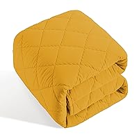 Vista 9 de BEDSUM Edredón 100% de microfibra cepillada para niños pequeños, ultrasuave, ligero y cálido, transpirable, manta acolchada para cuna, para Amarillo