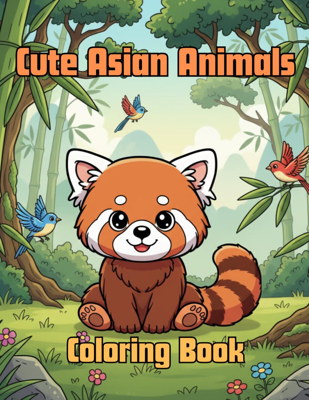 Cute Baby Animals of Asia Coloring Book: Adorable Asian Wildlife Coloring Pages for Kids Age 3+ | ' Little Animal Adventures'