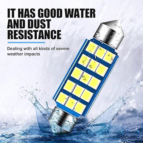 Miniatura 4 de Paquete de 4 luces LED para automóvil, bombillas indicadoras, luces de cúpula impermeables, luces de puerta, luces de matrícula, luces de maletero,