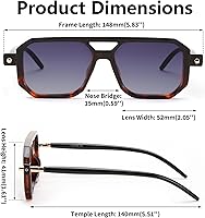 Vista 35 de Feisedy - B2622 - Lentes de sol estilo aviador, cuadrados, clásicos de los años 70, unisex, con montura clásica retro y elegante, UV400 Marco