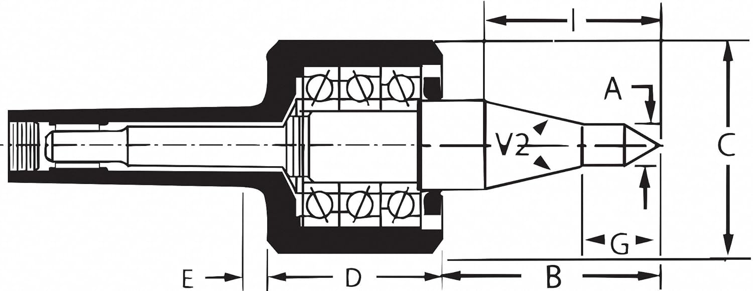 RITEN Advantage Live Center - TAPER: 3 MT Point Length : 2"