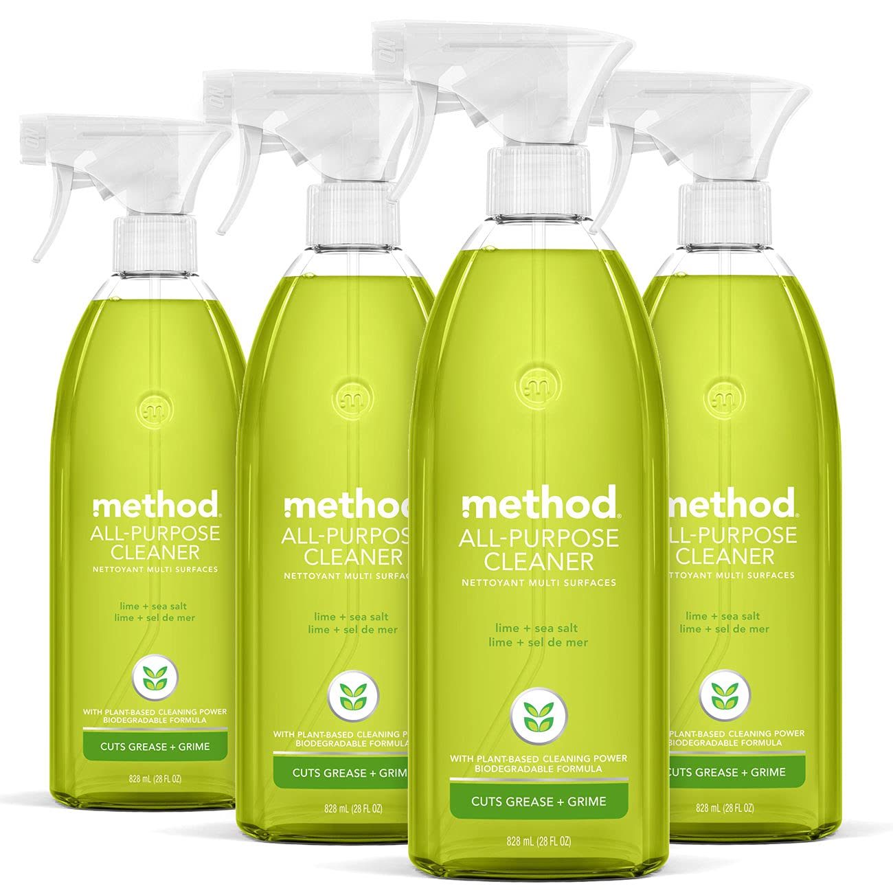 Method All-Purpose Cleaner Spray Lime Sea Salt Perfect for Most Counters Tiles and More 28 Fl Oz Pack