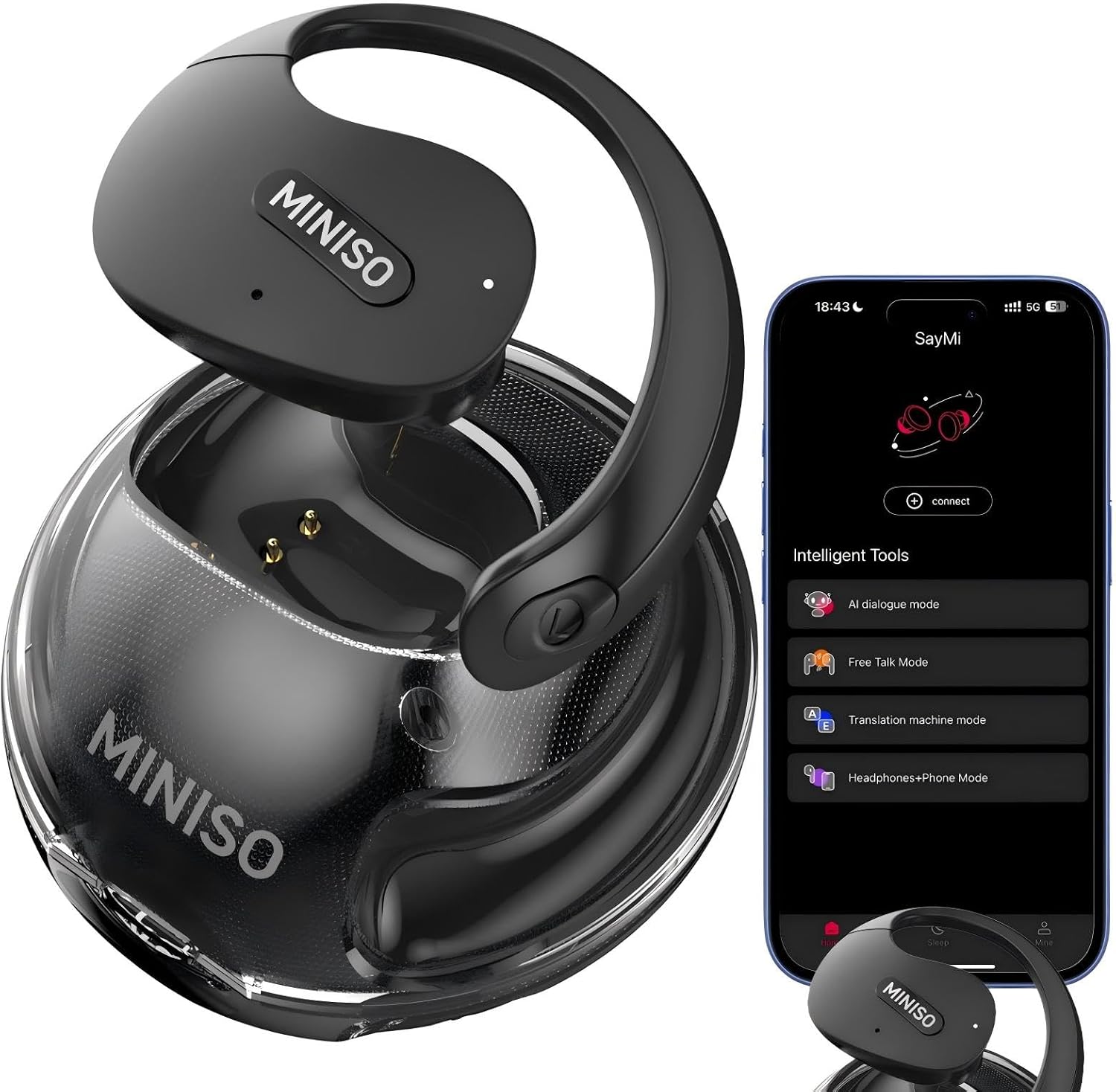 MINISO X15 PRO Translation Earbuds Real Time, Translator Earbuds Wireless Bluetooth 5.4 Headphones for 165 Languages Translation Ear Buds Support Playing Music Phone Calls