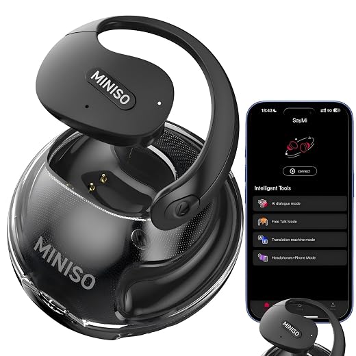 MINISO X15 PRO Translation Earbuds Real Time Translator Earbuds Wireless Bluetooth 5.4 Open Ear AI Headphones for 135 Languages Translation Ear Buds with Earhooks Support Playing Music Phone Calls