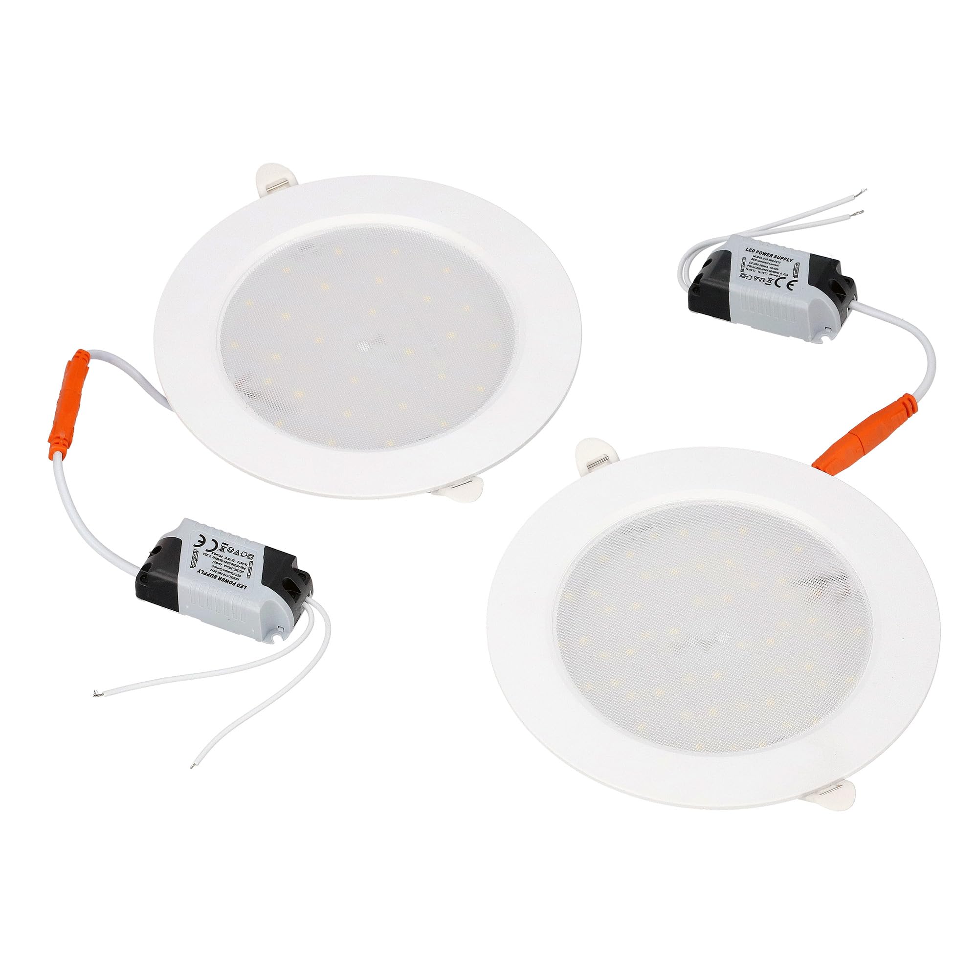 Zestaw 2x Panel LED Sufitowy 12W 4200K Neutralna Biel - Reflektor Wpuszczany Downlight 1200lm Ultracienki Biały 230V - Okrągła Oprawa Podtynkowa do Salonu, Kuchni, Biura - Horoz Electric