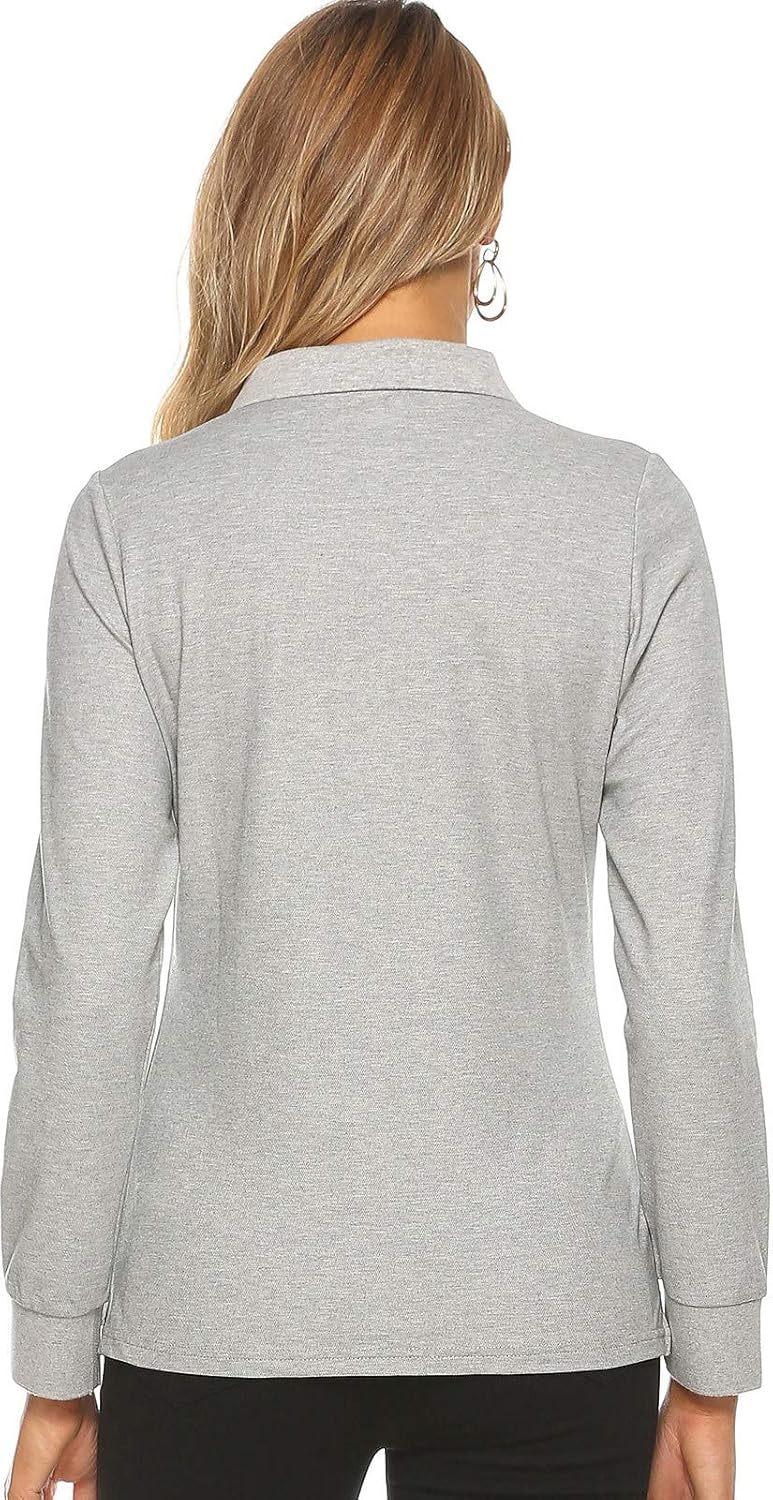 Women's Golf Polo Shirts Sports Athletic Shirts Tennis Tops Fitness Workout T-Shirt with Buttons : Sports & Outdoors