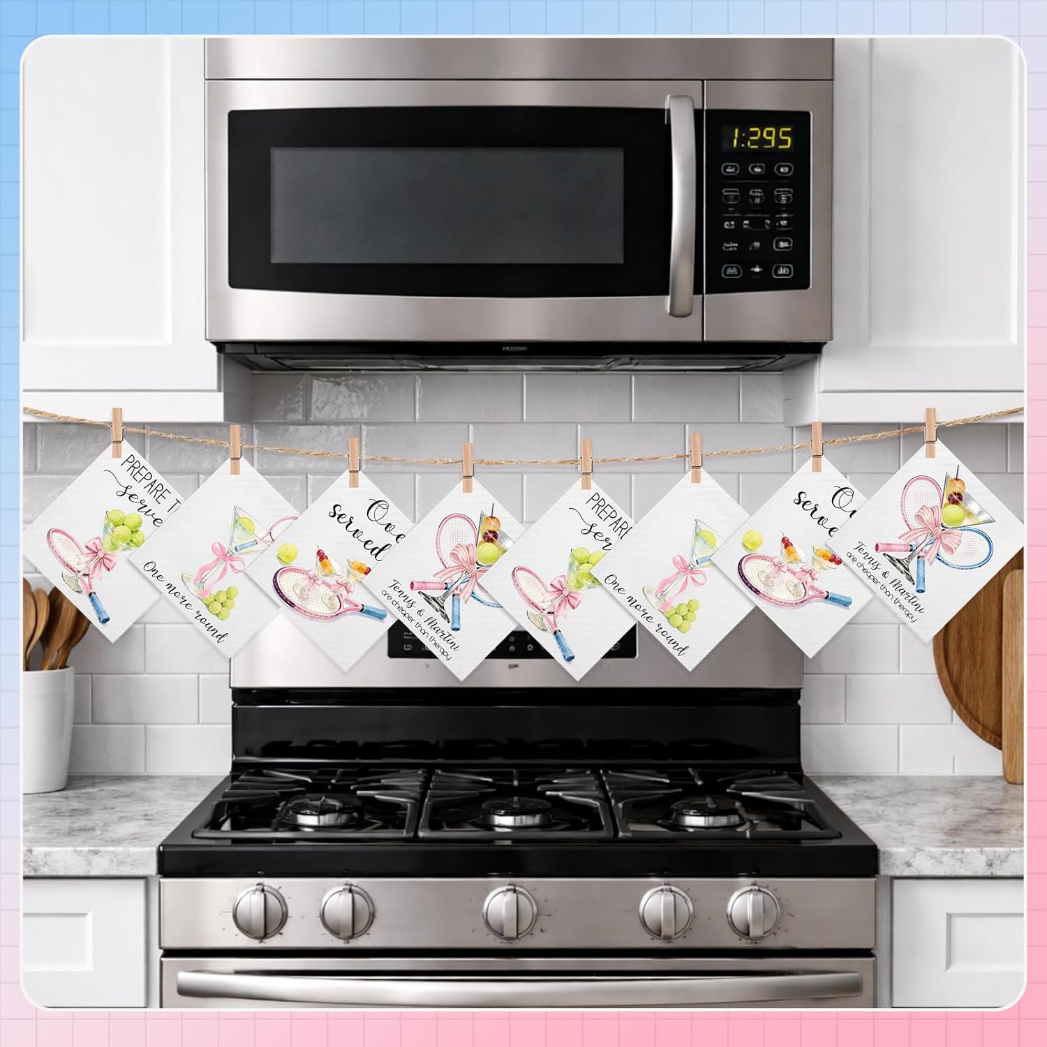 8 Pcs Tennis Swedish Kitchen Dishcloths, Reusable Absorbent Paper Towels for Martini Tennis Gifts for Women Washable Dish Cloths 8.3 x 7.1 Inch Kitchen Towels for Sports Novelty Gifts
