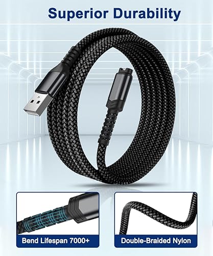 Miniatura 8 de Itramax Cable de carga para Garmin Watch, 2 unidades, cable de alimentación de nailon de 4 pies para Fenix 5 5S 5X 6 6S 6S 6X 7 7S 7X Plus,