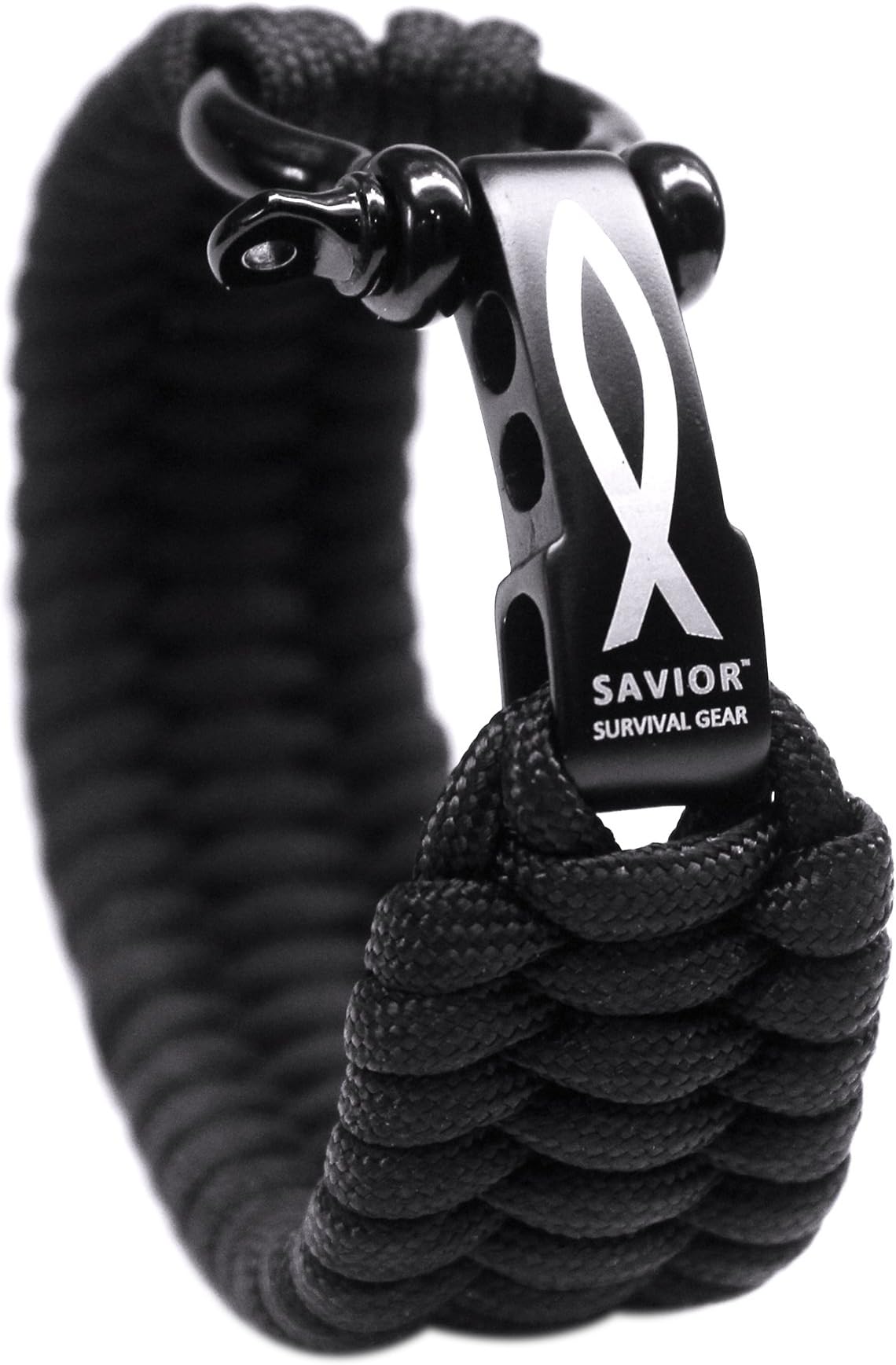 Savior Survival Gear Paracord Bracelet with Stainless Steel Adjustable Shackle