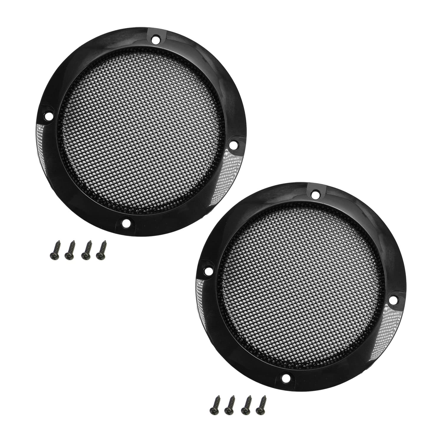 Fielect 2Pcs 3" Speaker Grill Cover Mesh Decorative Circle Subwoofer Grill Cover Guard Protector Cover Audio Accessories Black Metal Trim with 8 Screws-image-18