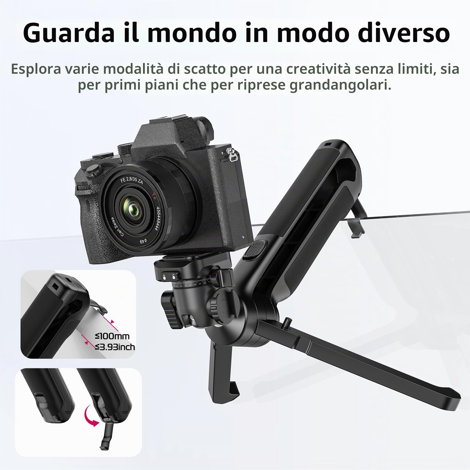 ULANZI TT38 Vlog Tripod, Mini Treppiede per Fotocamera, Capacità di Tarico 3 kg, Treppiede Vlogging da tavolo con Montaggio Rapido UKa e F38 Compatibile con Sony a7c, Nikon z30 e FUJIFILM X-S10/X-S20