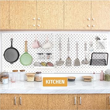 Pegboard Hooks for Ikea Skadis Pegboard White Pegboard Accessories for Ikea SKADIS Pegboard 16 Pack