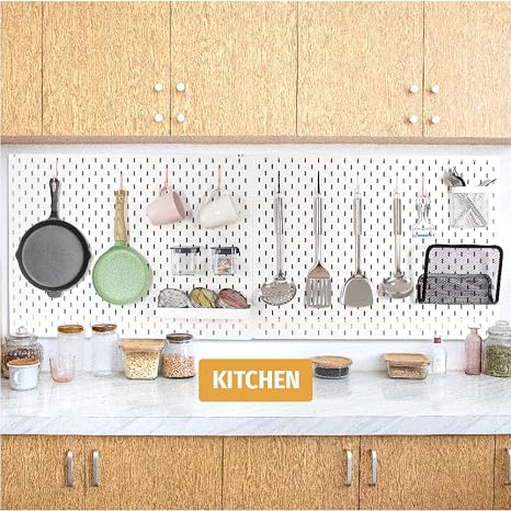 Pegboard Hooks for IKEA Skadis Pegboard 32Pack[16Pack Black S Hook + 16Pack White S Hook]
