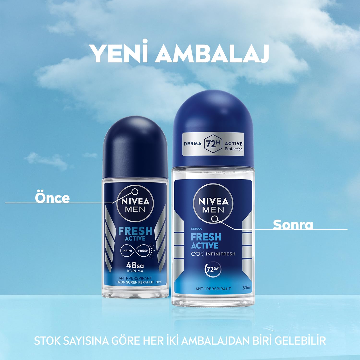 NIVEA MEN Erkek Roll on Deodorant 50 ml,Terlemeye Karşı 72 Saat Koruma,Okyanus Özleri Kokusu,Uzun Süren Ferahlık,Yapışkan His Bırakmaz,Etil Alkol İçermez