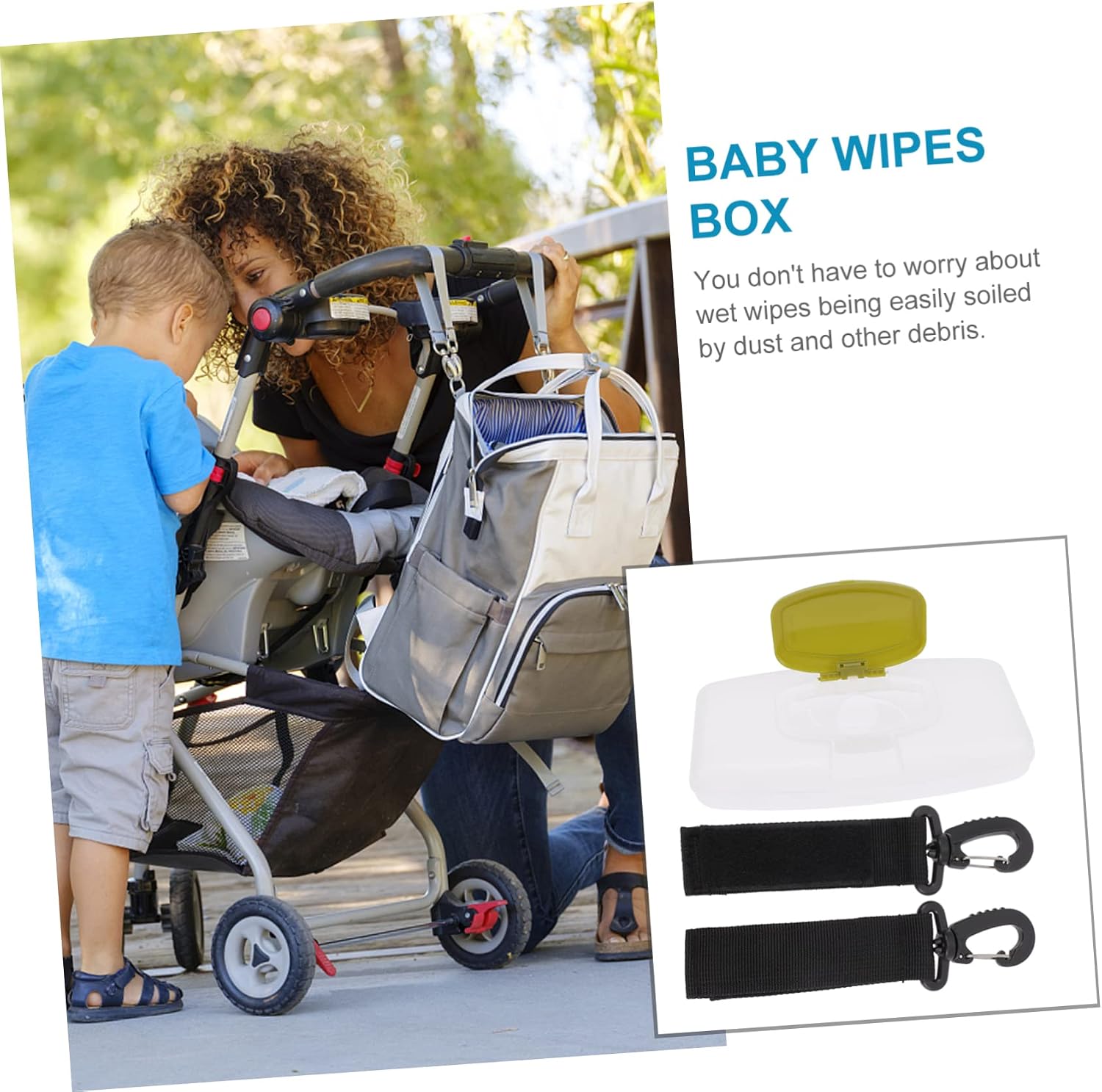 Toddmomy 2sets Wipes Dispenser for Stroller and Crib Portable Wet Tissue Holder Convenient Outdoor Use Easy Organization for Diaper Bag and Travel