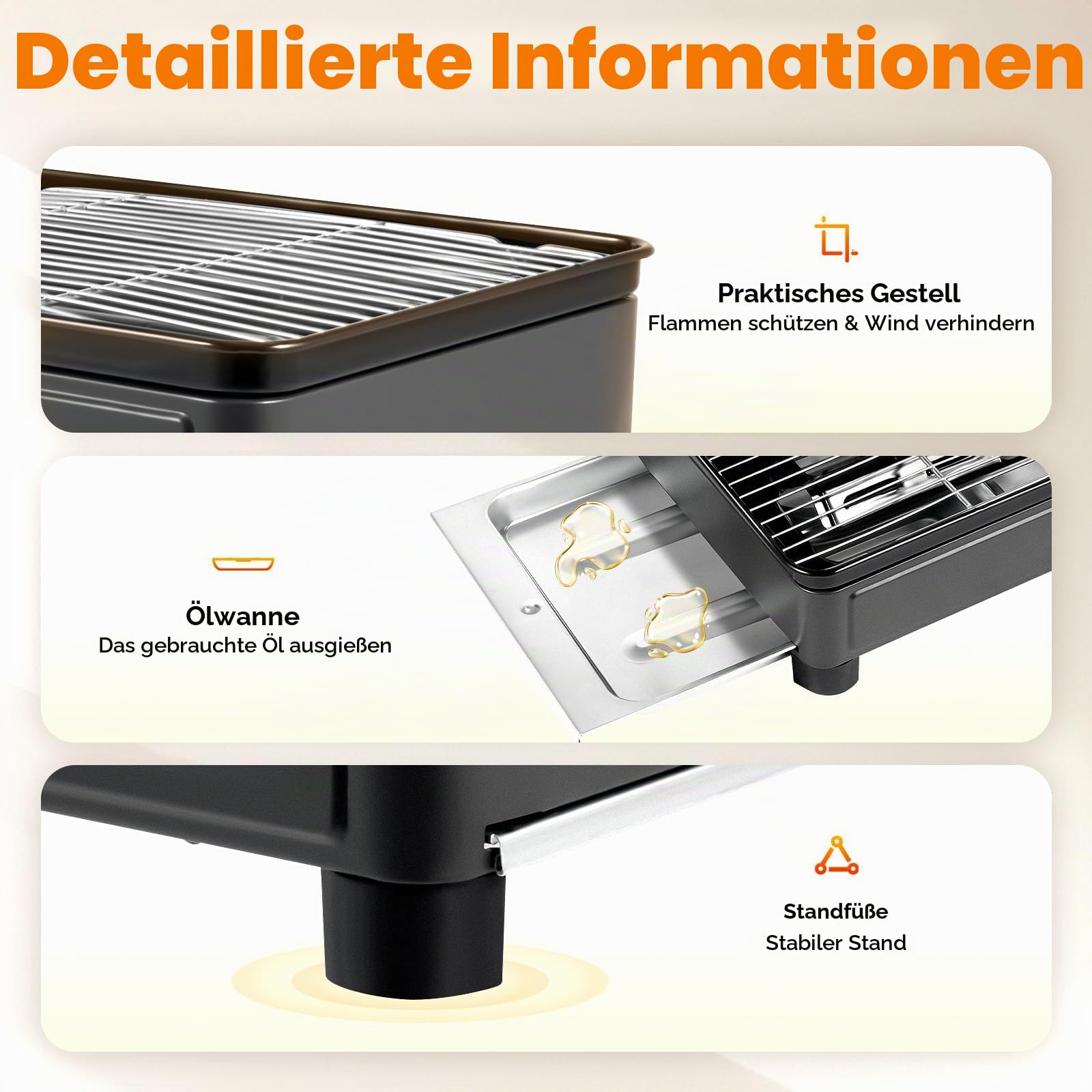 Camping Gasgrill mit Koffer, 2-in-1 Tischgrill Gas Gaskocher 2-flammig
