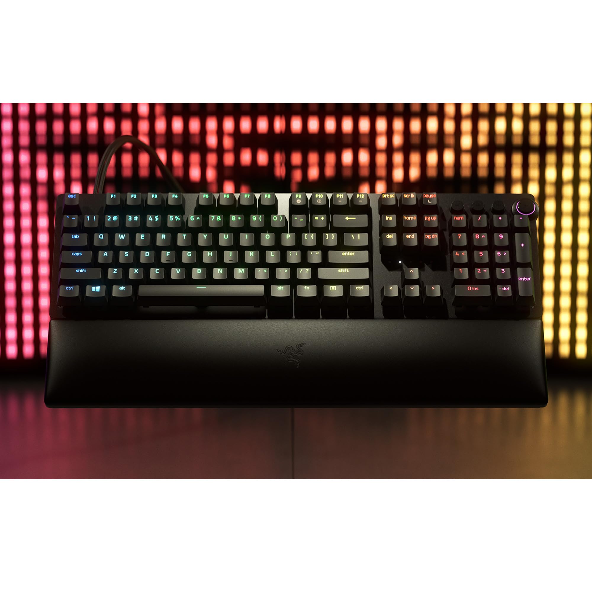 Razer Huntsman V2 (Switches Analog) - Clavier Gamer Optique pratiquement sans Latence (Switches Optiques Analogiques, Touches en PBT Doubleshot, Câble USB-C Détachable) Clavier AZERTY | Noir