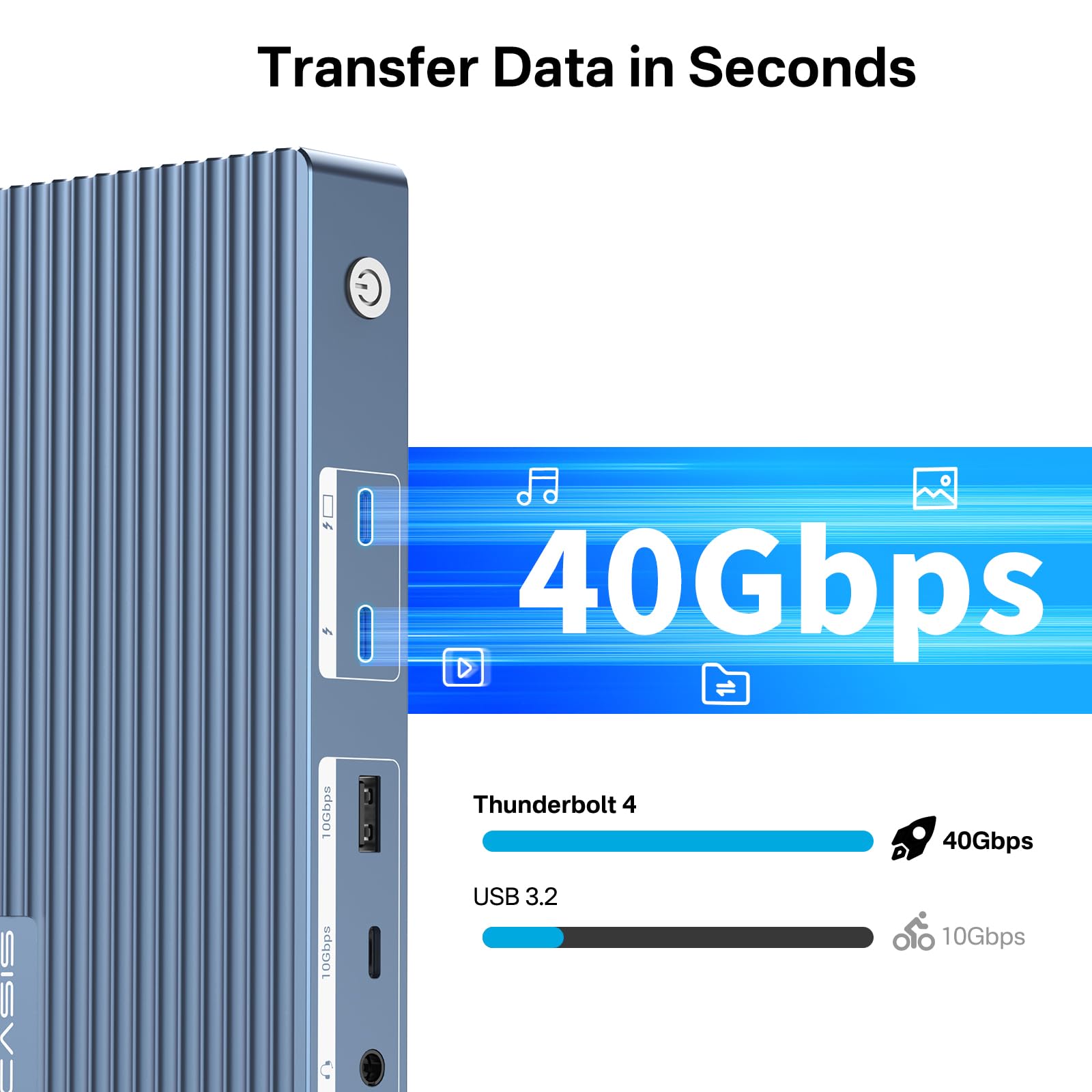 ACASIS Dock Thunderbolt 4 - 11 porte, HDMI 8K60Hz, 1 GbE Ethernet, SD/TF 4.0, 10Gbps USB C/A, audio da 3,5 mm, doppio monitor per MacBook, dock da 40 Gbps per Mac M1/M2/M3 Pro/Max