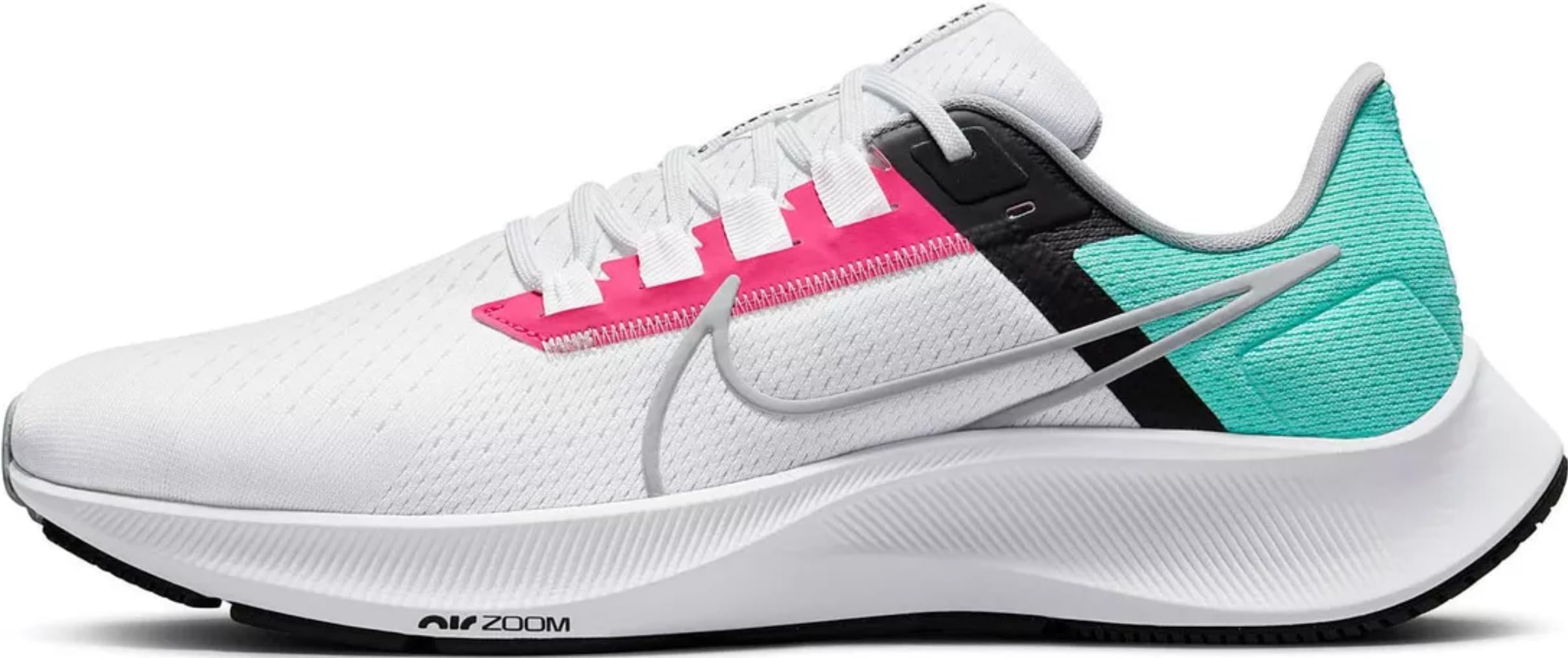 Air Zoom Pegasus 38 Mens Running Trainers CW7356 Sneakers Shoes, White Wolf Grey Hyper Pink 102, 10.5