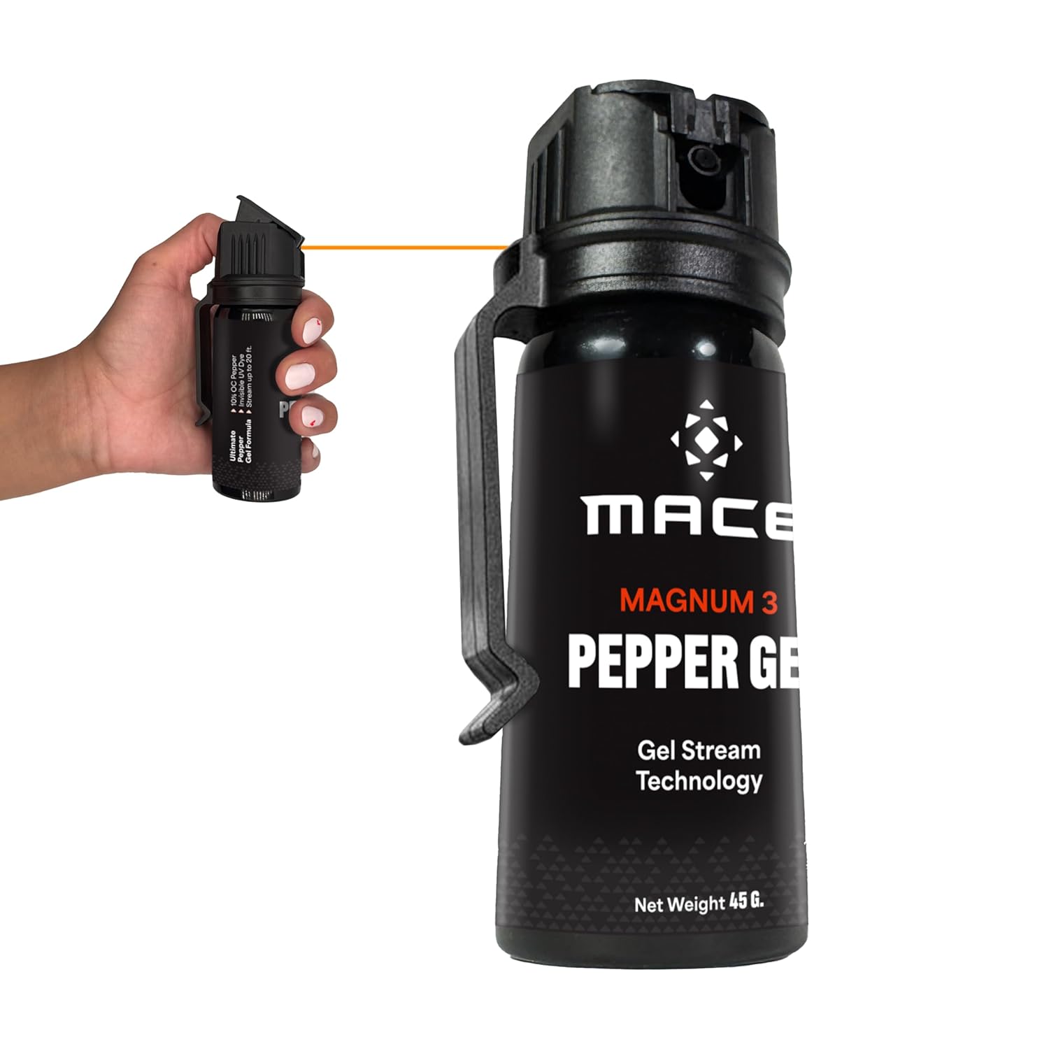 Mace Pepper Gel - Max Police Strength OC with UV Dye No Wind Blowback Long Range Protection Up