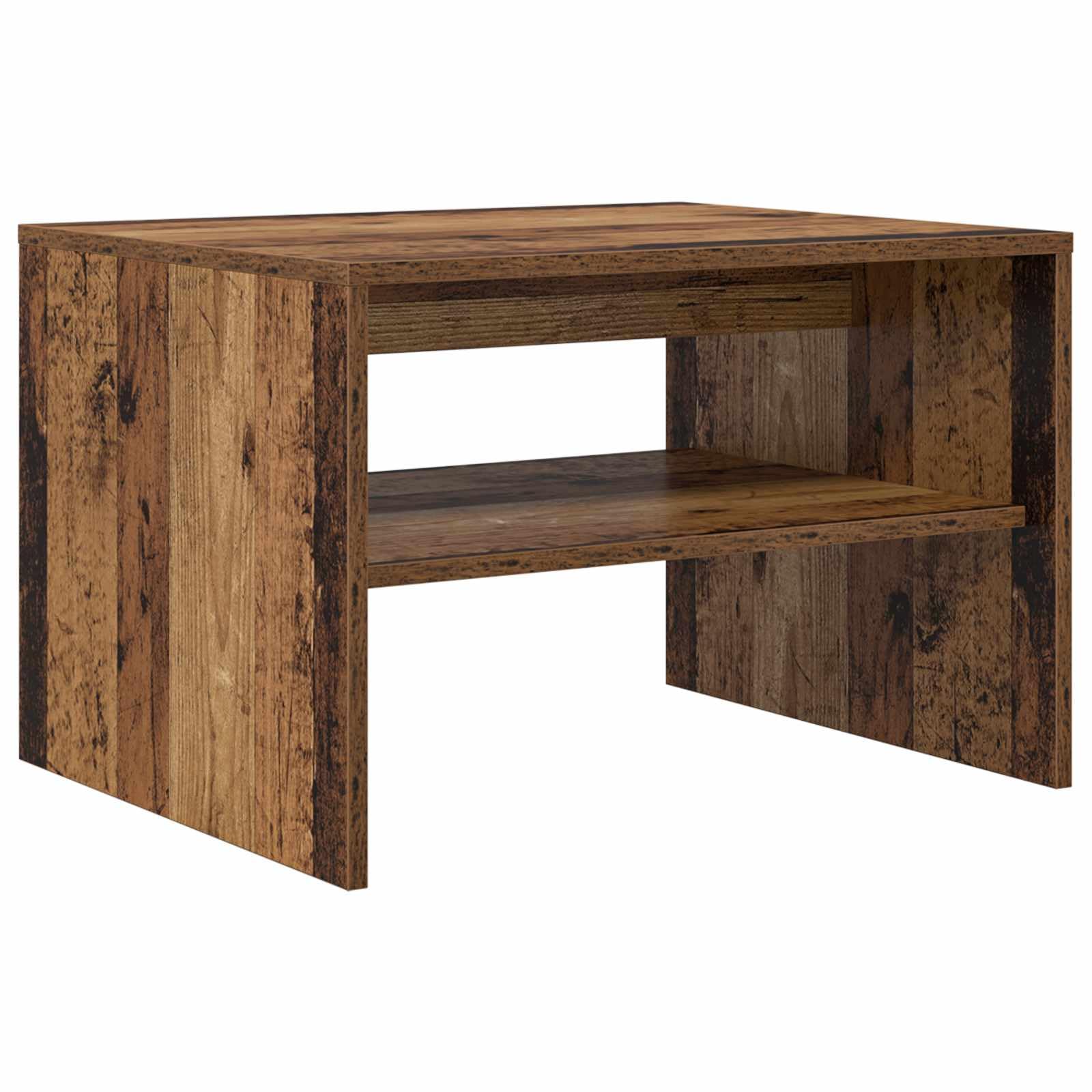 Table de salon rectangulaire à double étagère pour optimiser le rangement