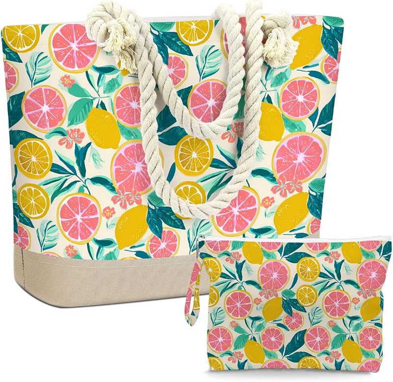 BELLOWDEER Bolsa de praia com nécessaire impermeável, conjunto com 2 peças