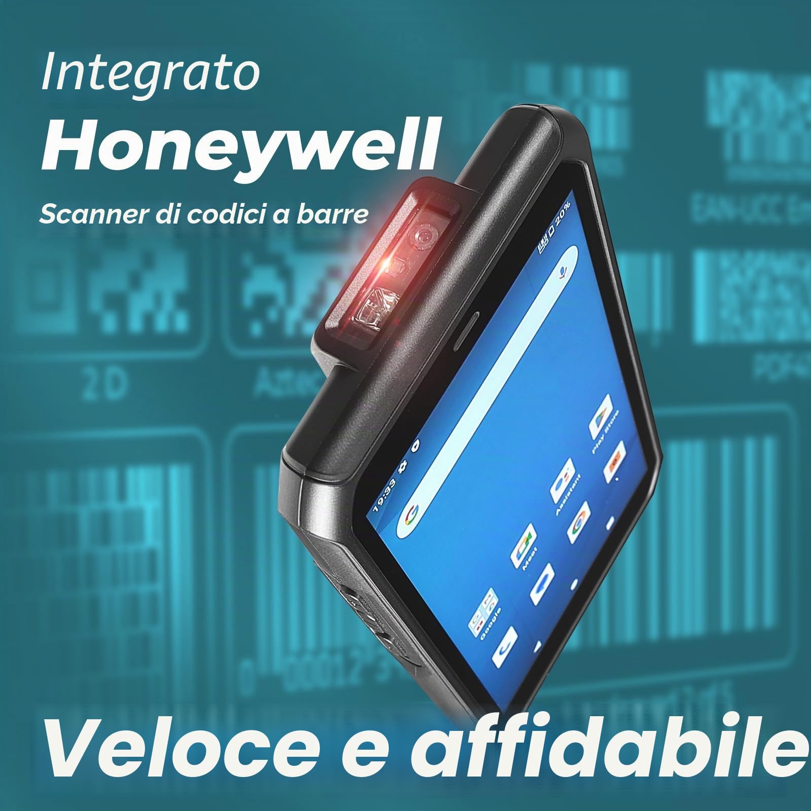 SVANTTO Android 13 Scanner di codici a barre, dotato di motore di scansione 1D/2D/QR, scanner portatile wireless 4+64GB 2G/3G/4G per magazzino e inventario