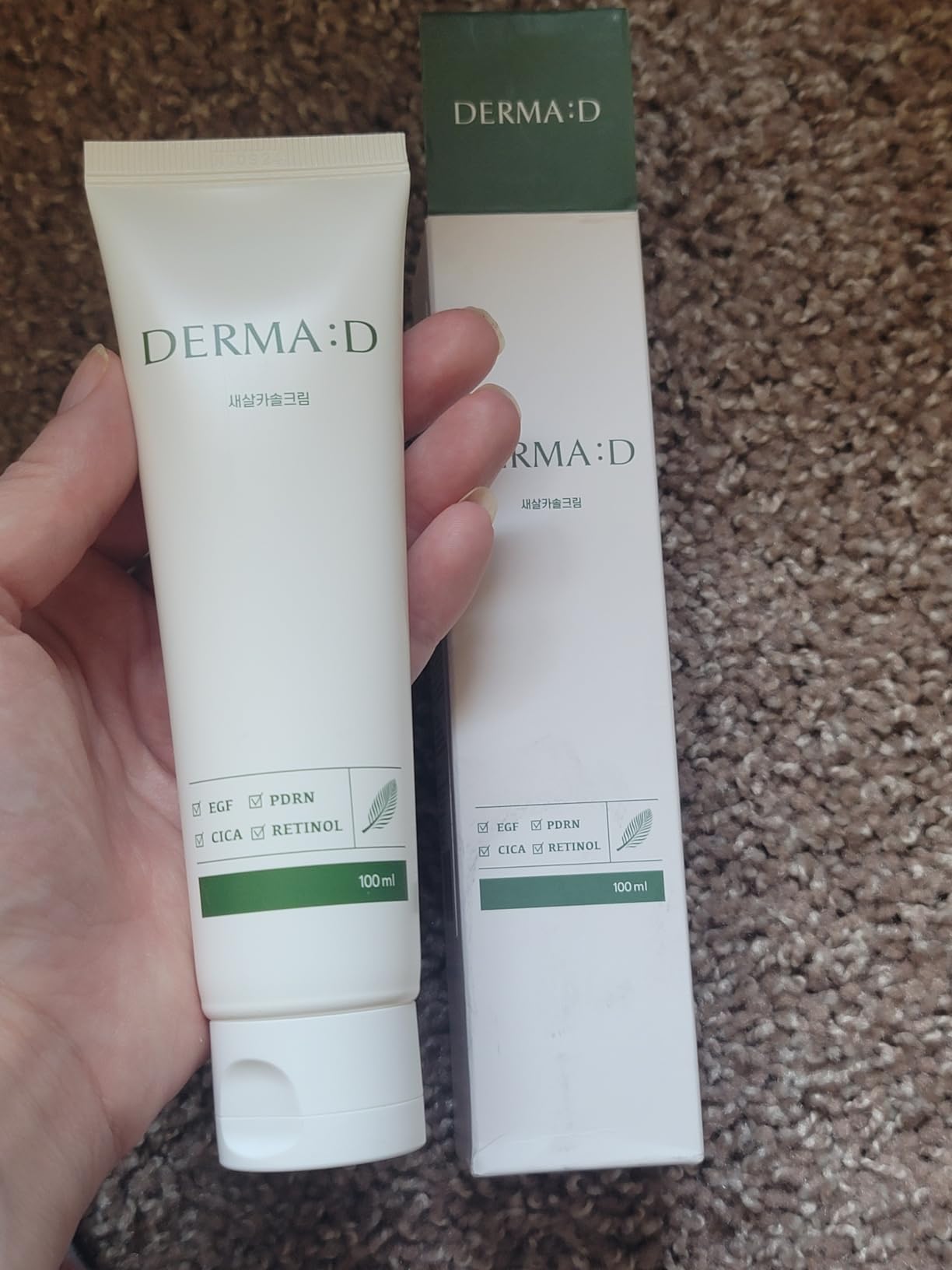 DERMA:D PDRN Repair Cream with Salmon DNA, Retinol & EGF, CICA Calming Korean Face Moisturizer for Wrinkles, Firming & Skin Barrier Hydration, Glass Skin Gel Cream 3.52 oz