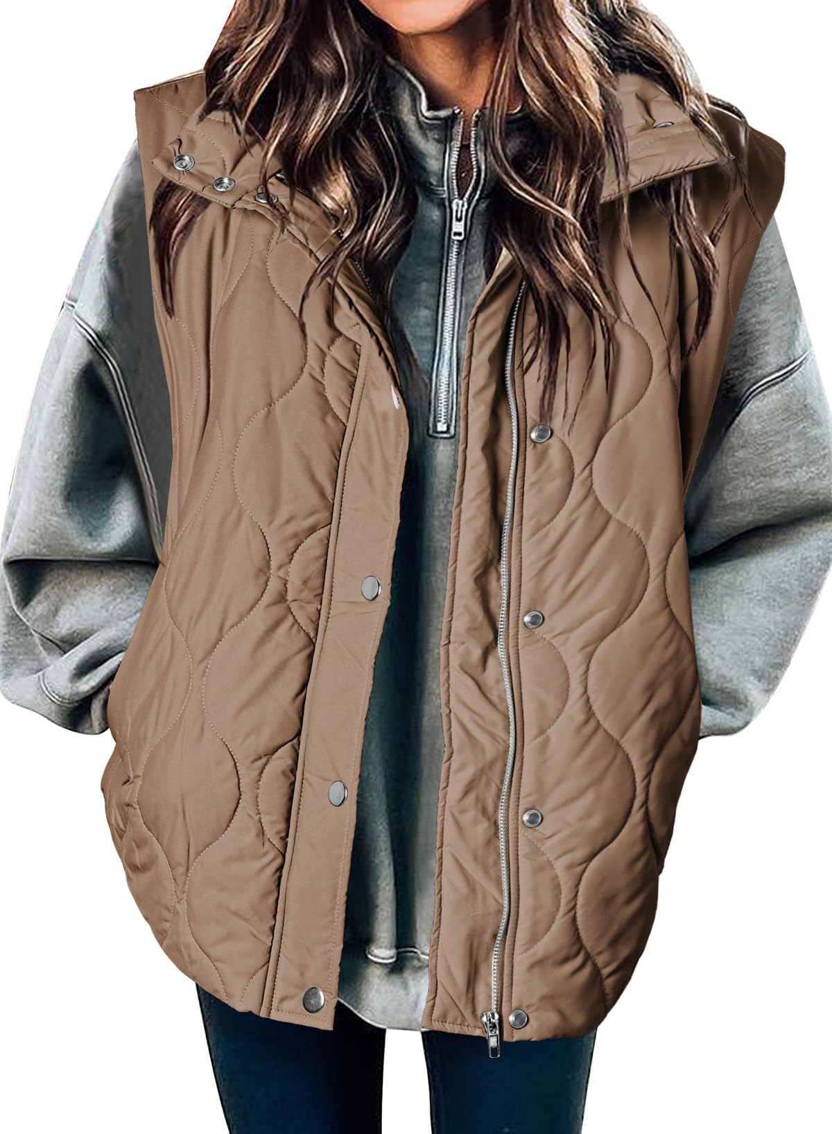EVALESS Womens Lightweight Cropped Puffer Vest Quilted Sleeveless Jackets | Warm Shell Quilted Puffer With Pockets, Sleeveless Layering Jackets Coats, Fall Jackets Office Outerwear Travel Outfits