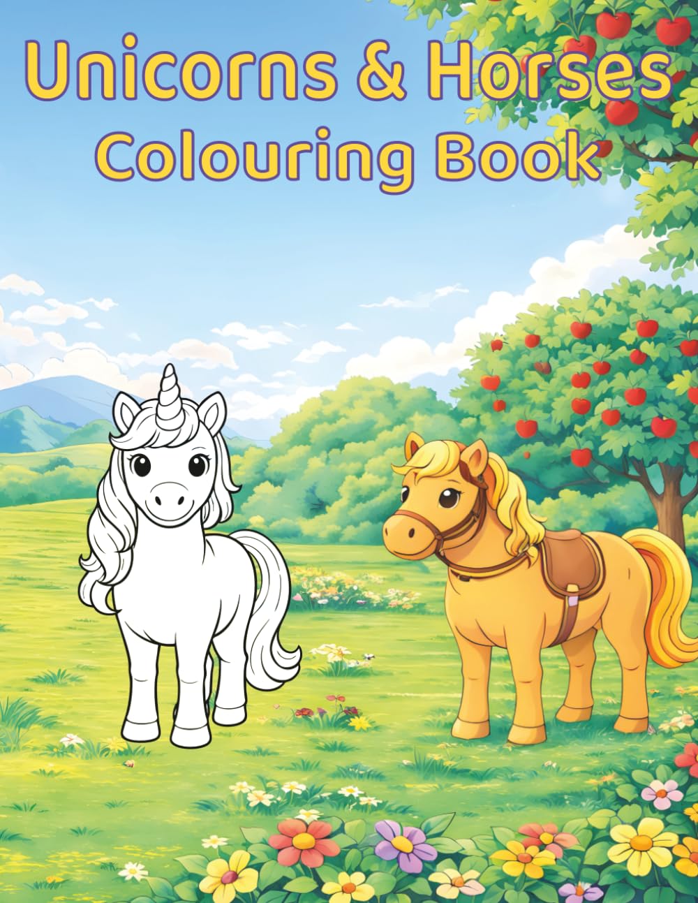 Unicorns and Horses Colouring Book: 50 Magical Animal Scenes to Colour Inspired by Fantasy and Nature for Kids Ages 4–8