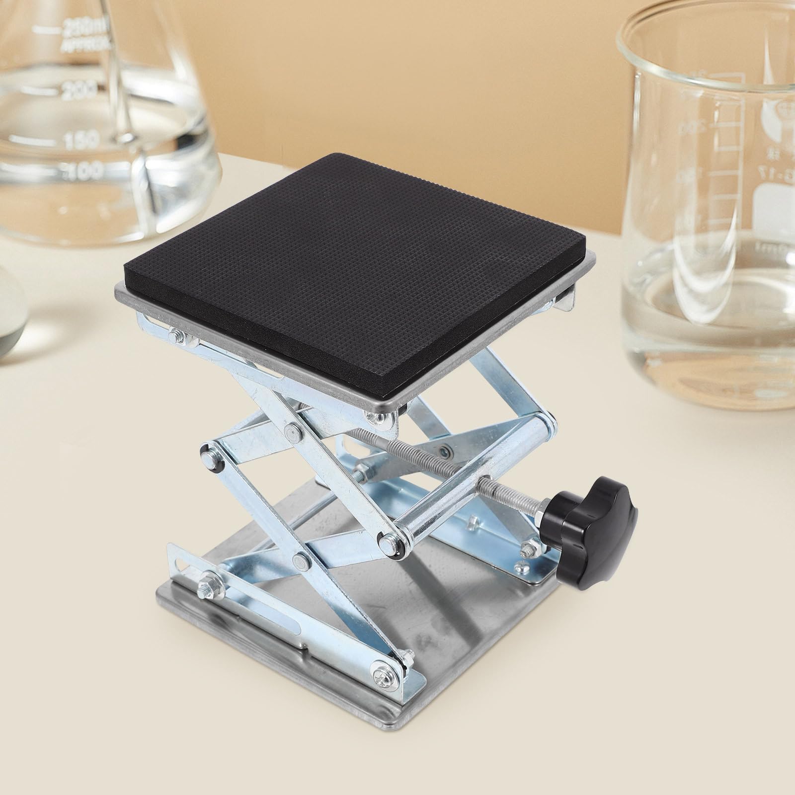 Plataforma Elevadora de Tijera Manual de Acero Inoxidable para Laboratorio