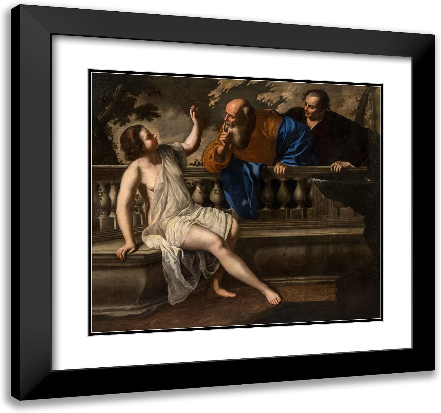 ArtDirect Gentileschi, Artemisia 21x20 Gold Ornate Framed Art Print with Double Matting Titled: Susanna and the Elders ll