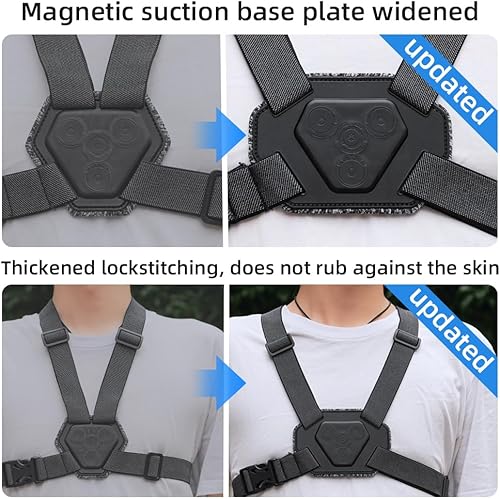 Miniatura 2 de Soporte de arnés magnético mejorado para correa de pecho para teléfono, soporte magnético de liberación rápida ajustable para teléfono celular,