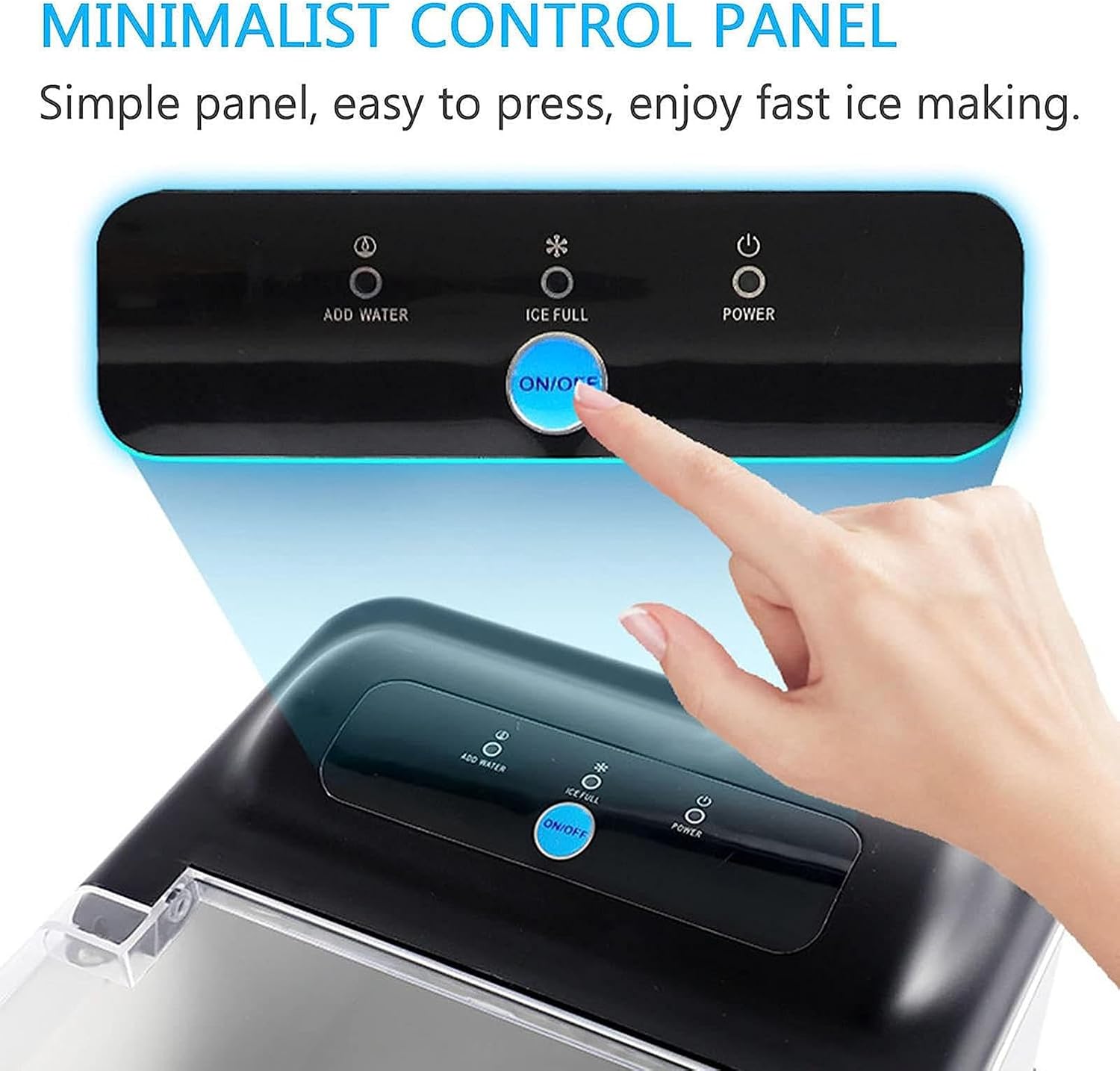 VIDECOR Portable Ice Maker Electronic Ice Maker with View Window, Countertop/Handheld, for Home/Office/Party, 1.8L Water Tank, 12kg/24h