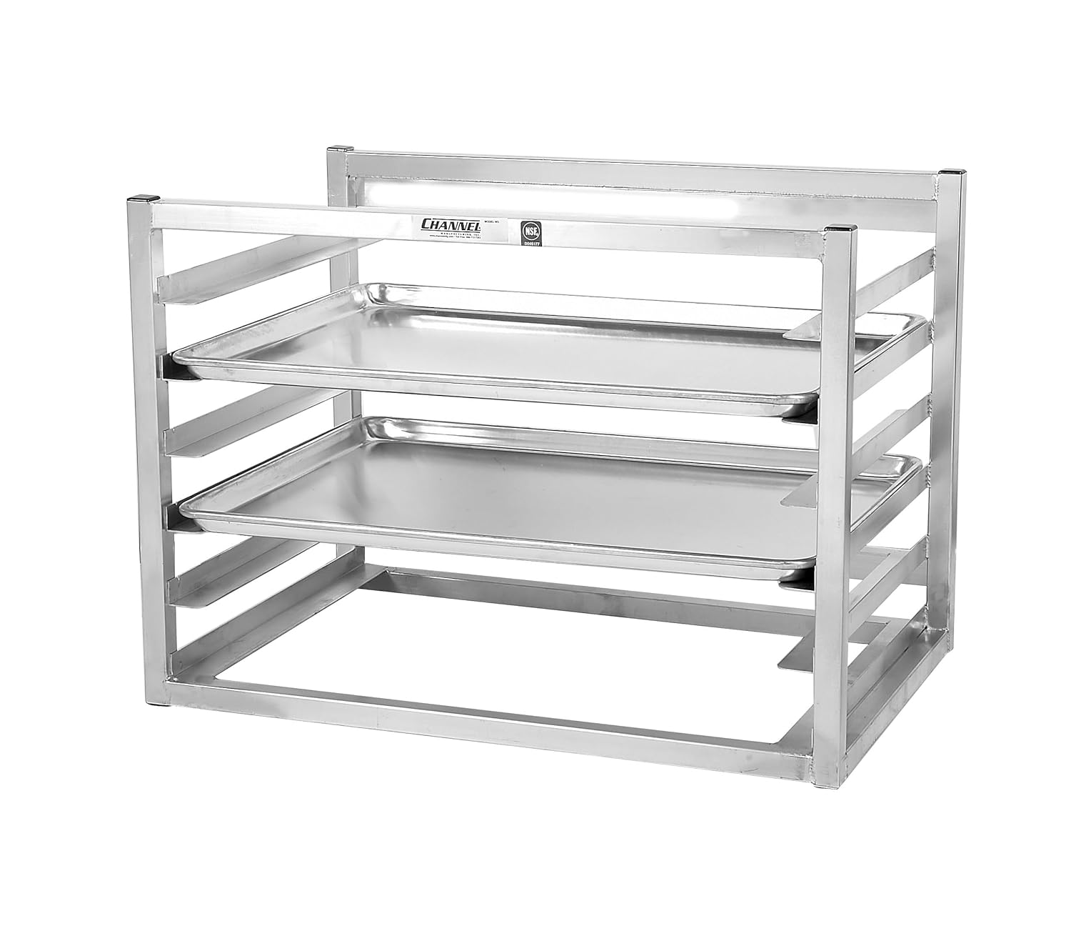 Channel AWM-6 Bun Pan Rack, Wall Mounted, Aluminum Construction, Side Load, Holds (6) 18" x 26" Pans, 3" Angle Spacing, Durable and Lightweight, Made in USA, 28.5"W x 18"D x 21"H