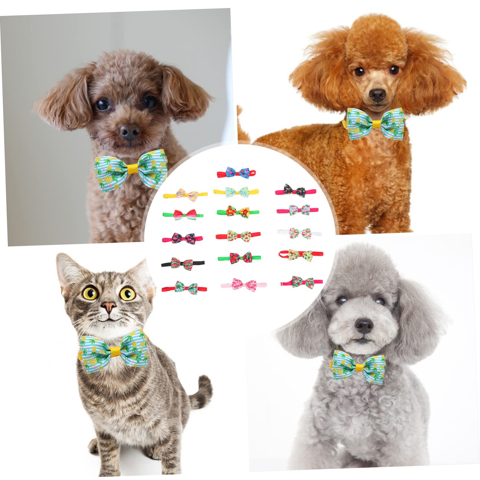 POPETPOP 48 STK Haustier Fliege Katze Bowknot-Halsband Kätzchen Fliege Süßer Schleifenkragen Halsschleifen Für Hunde Haustierhalsbänder Baby Kleine Tiere Gerippter Gürtel Mädchen