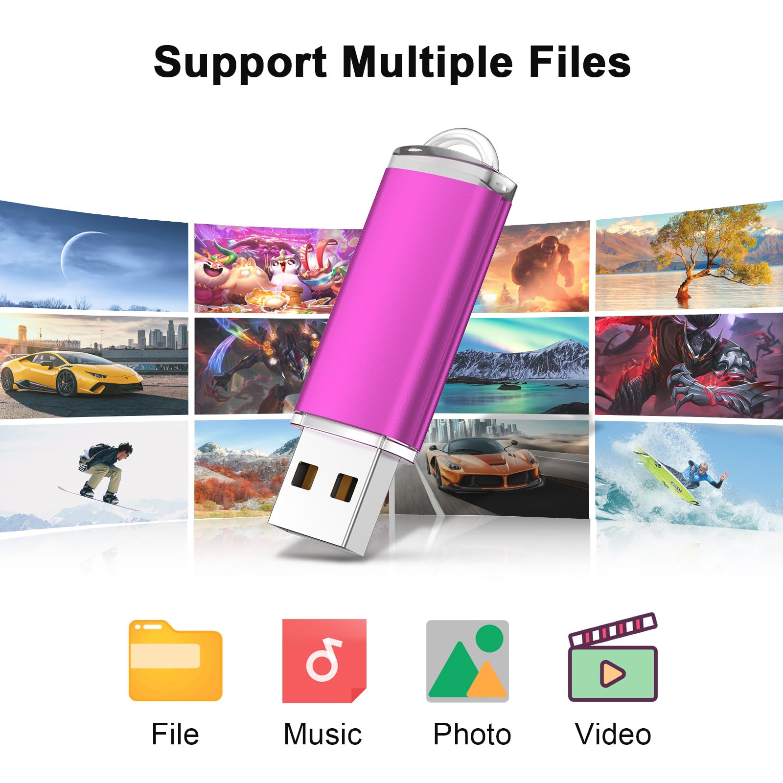 Pendrive 16 GB 10pc Memoria USB Stick 2.0 Flash Drive USB para el Almacenamiento y la Transferencia de Archivos Diarios
