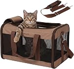 BELLA & PAL Cat Carrier Travel Bag, Airline Approved Lightweight Cat Carrier, Soft Sided Pet Carrier for Puppy Dogs Up to 18lbs, Collapsible Kitten Bag with Removable Waterproof Mat, Ventilated Mesh