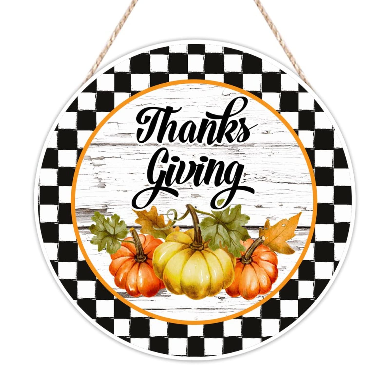 Plaque en bois Hello Fall Harvest couronne de citrouille design d'exception pour maison
