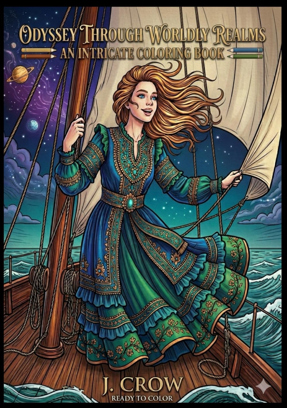 ODYSSEY THROUGH WORLDLY REALMS: AN INTRICATE COLORING BOOK