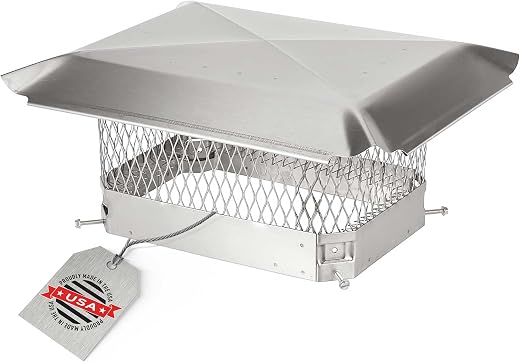 HY-Guard Stainless Steel Chimney Cap - HY-C Chimney Cover, Single Bolt-On Chimney Fireplace Cover, Chimney Flue Cover to F...