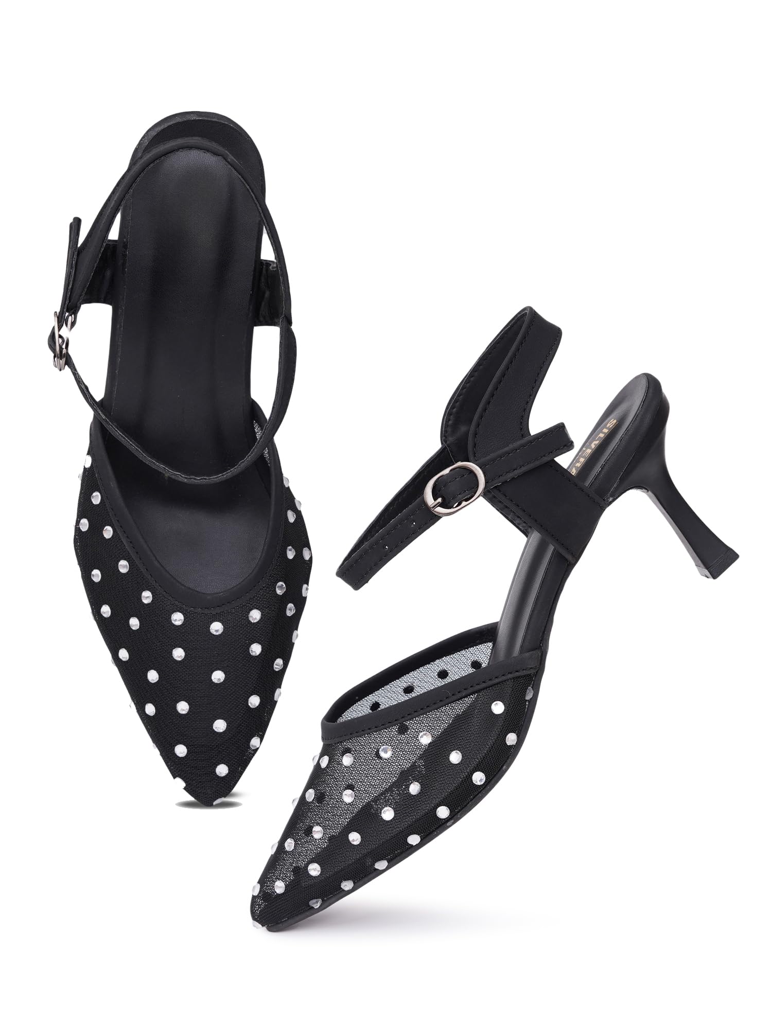silverarrow womens Elaro Kitten Heel Sandals for Women, Pointed Toe Mules with Adjustable Strap, Elegant Comfort Heels For Daily Wear-picture-32