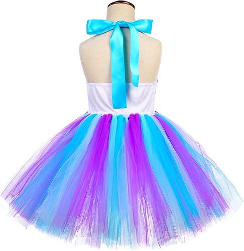 Miniatura 5 de Tutu Dreams - Vestido de sirena de verano de 4 colores para niñas, con diadema, regalos de fiesta de cumpleaños, ropa de vestir