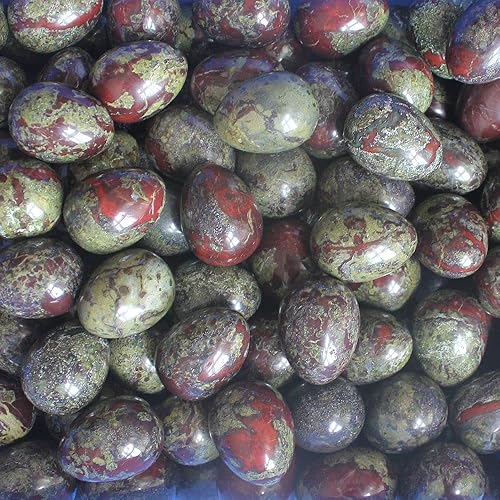 Miniatura 6 de Huevo de cristal de cuarzo rosa con piedras preciosas mixtas de 1.575x1.181 in con soporte de madera para decoración del hogar (jaspe sangre de