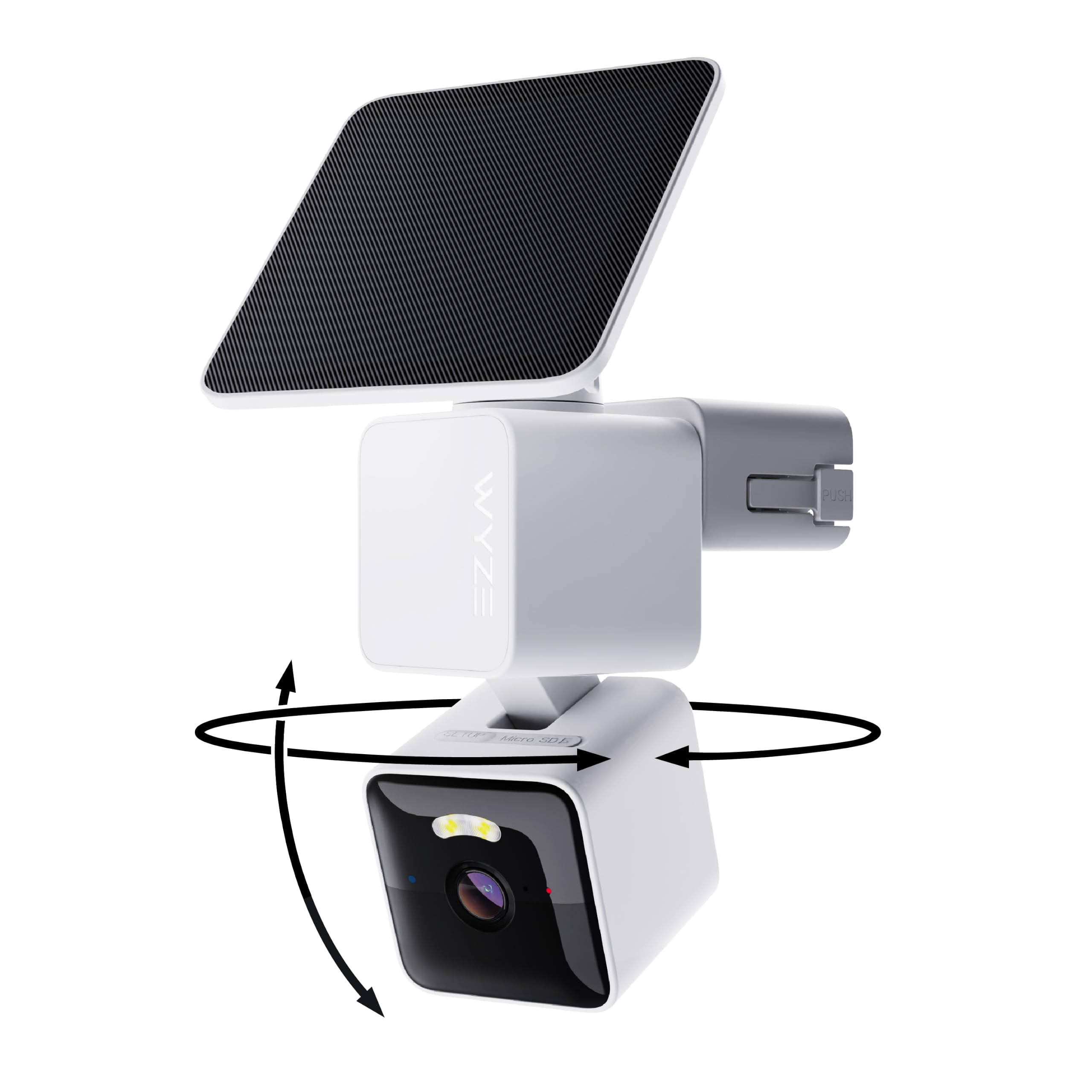 WYZE Solar Cam Pan, 2K Security Cameras Wireless Outdoor, Battery Powered | 360° Pan-Tilt, 2.4 GHz Wi-Fi camera with AI motion detection, color night vision and 2-way audio, Cameras for home security