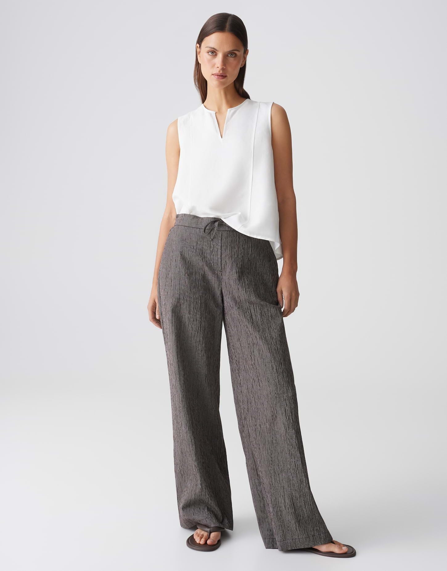 OPUS Damen Wide Leg Pants | MELANE Crinkled Wide Leg Pants mit Crinkle Effekt